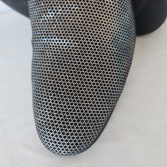 WALK LONDON Men's Leather Silver Glitter Casual Party Disco Loafers Slip-On - Picture 5 of 12